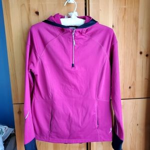 Running Room Fitwear Hooded Women's Athletic Sweater in Dark Fuschia Pink Med